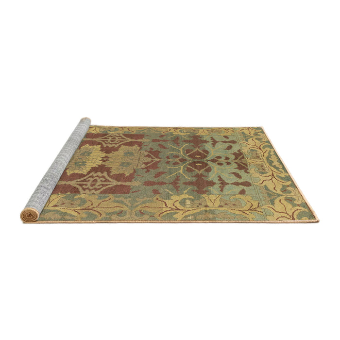 Sideview of Machine Washable Abstract Light Brown Rug, wshabs1659
