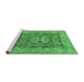 Sideview of Machine Washable Oriental Emerald Green Traditional Area Rugs, wshabs1659emgrn