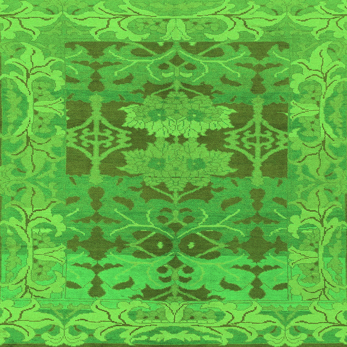 Square Machine Washable Oriental Green Traditional Area Rugs, wshabs1659grn