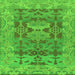Square Machine Washable Oriental Green Traditional Area Rugs, wshabs1659grn