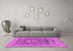 Machine Washable Oriental Purple Traditional Area Rugs in a Living Room, wshabs1659pur