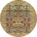 Round Machine Washable Abstract Light Brown Rug, wshabs1659