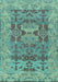 Machine Washable Oriental Light Blue Traditional Rug, wshabs1659lblu