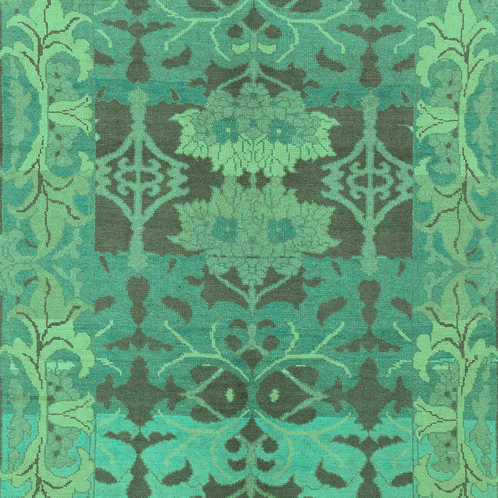 Machine Washable Oriental Turquoise Traditional Area Rugs, wshabs1659turq