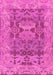 Machine Washable Oriental Pink Traditional Rug, wshabs1659pnk