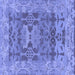 Square Machine Washable Oriental Blue Traditional Rug, wshabs1659blu