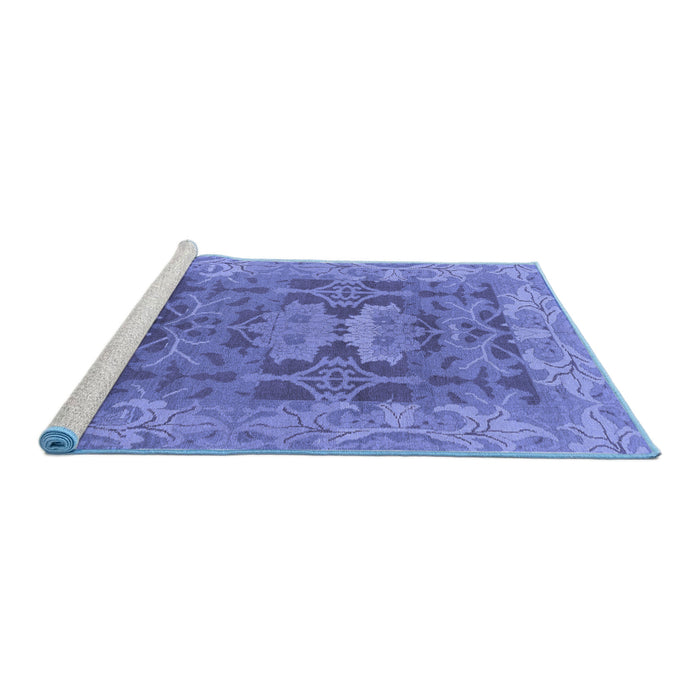 Sideview of Machine Washable Oriental Blue Traditional Rug, wshabs1659blu