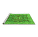 Sideview of Machine Washable Oriental Green Traditional Area Rugs, wshabs1659grn