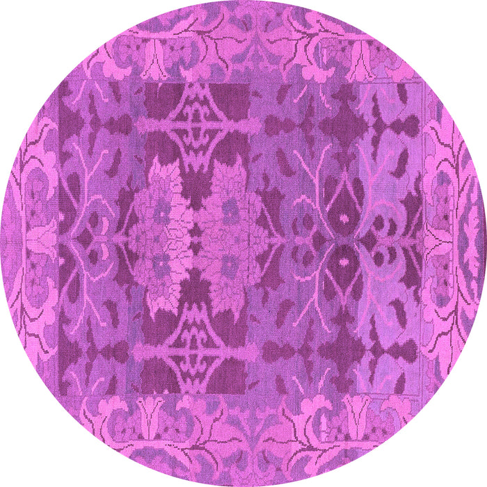 Round Oriental Purple Traditional Rug, abs1659pur