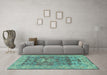 Machine Washable Oriental Light Blue Traditional Rug in a Living Room, wshabs1659lblu