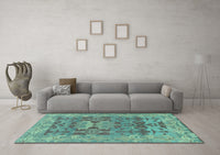 Machine Washable Oriental Light Blue Traditional Rug, wshabs1659lblu