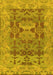 Machine Washable Oriental Yellow Traditional Rug, wshabs1659yw