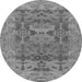 Round Oriental Gray Traditional Rug, abs1659gry