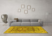 Machine Washable Oriental Yellow Traditional Rug in a Living Room, wshabs1659yw