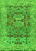 Machine Washable Oriental Green Traditional Area Rugs, wshabs1659grn