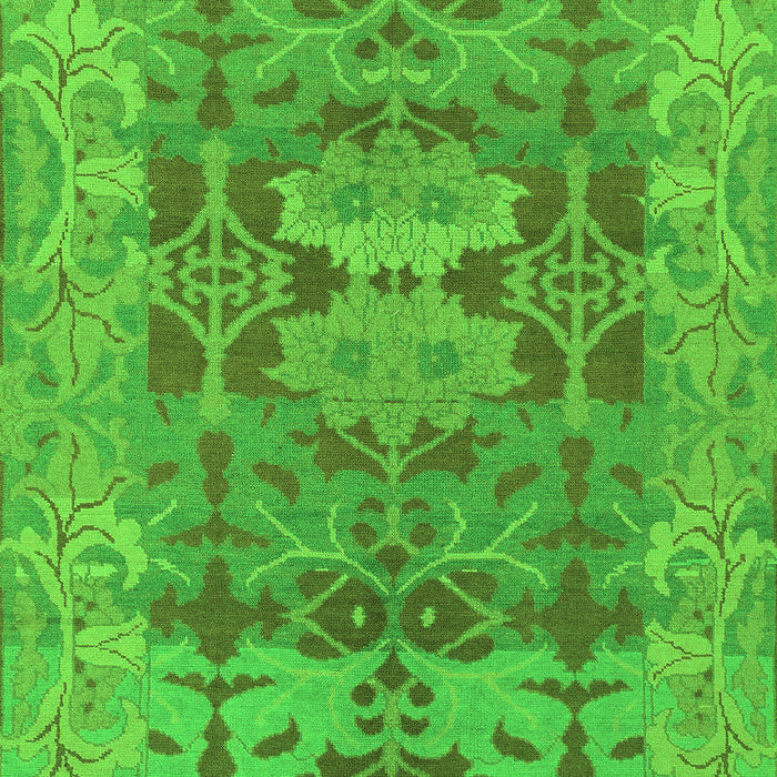 Machine Washable Oriental Green Traditional Area Rugs, wshabs1659grn