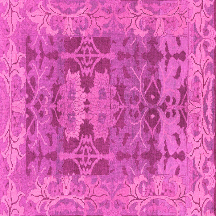 Square Machine Washable Oriental Pink Traditional Rug, wshabs1659pnk