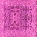 Square Machine Washable Oriental Pink Traditional Rug, wshabs1659pnk