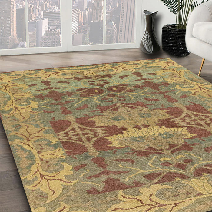 Machine Washable Abstract Light Brown Rug in a Family Room, wshabs1659