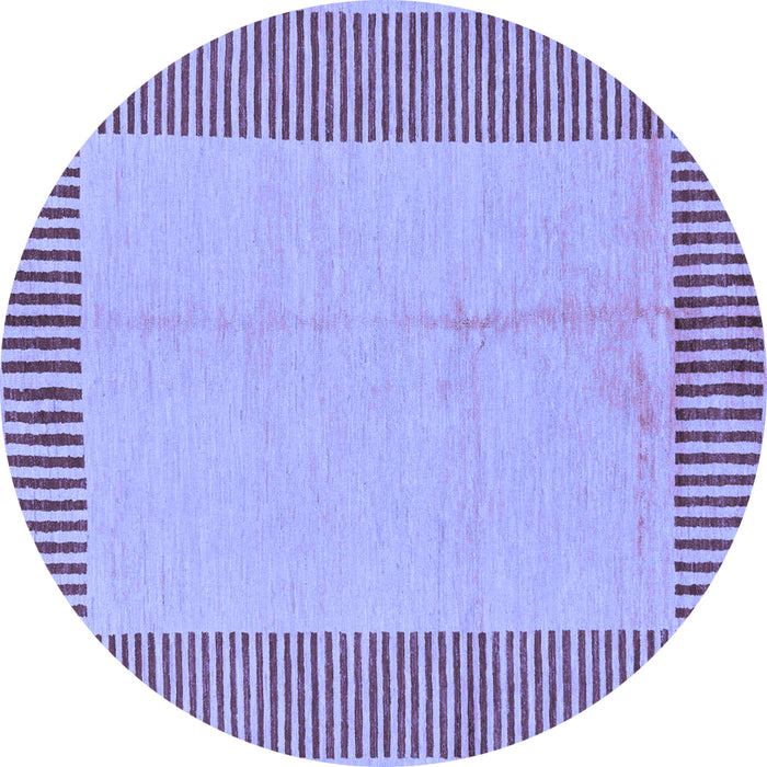 Round Machine Washable Abstract Blue Modern Rug, wshabs165blu