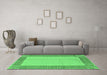 Machine Washable Abstract Emerald Green Modern Area Rugs in a Living Room,, wshabs165emgrn