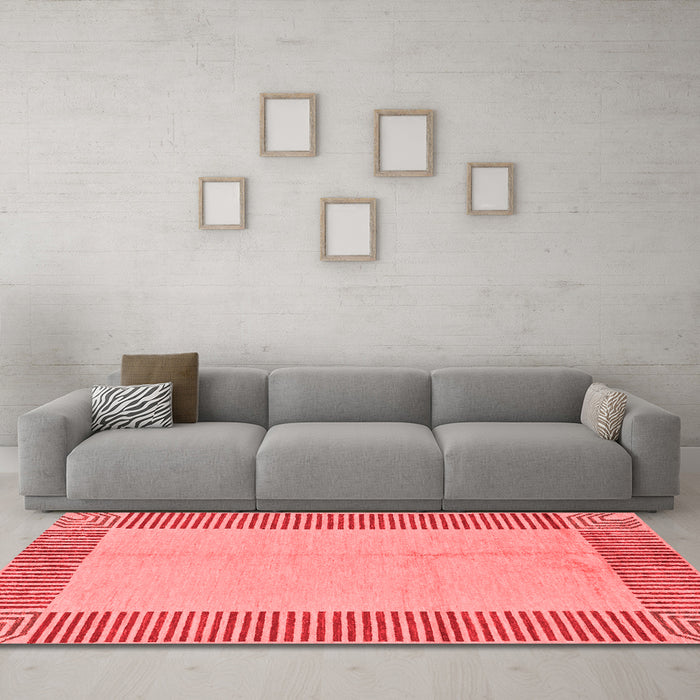 Modern Red Washable Rugs