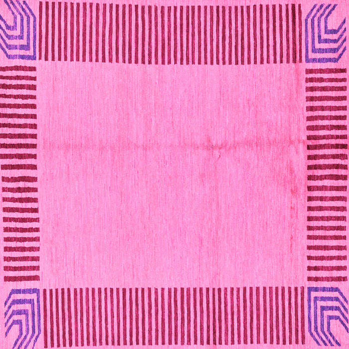 Square Machine Washable Abstract Pink Modern Rug, wshabs165pnk