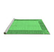 Sideview of Machine Washable Abstract Emerald Green Modern Area Rugs, wshabs165emgrn