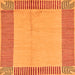 Square Machine Washable Abstract Orange Modern Area Rugs, wshabs165org