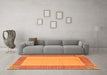 Machine Washable Abstract Orange Modern Area Rugs in a Living Room, wshabs165org