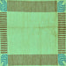 Square Abstract Turquoise Modern Rug, abs165turq