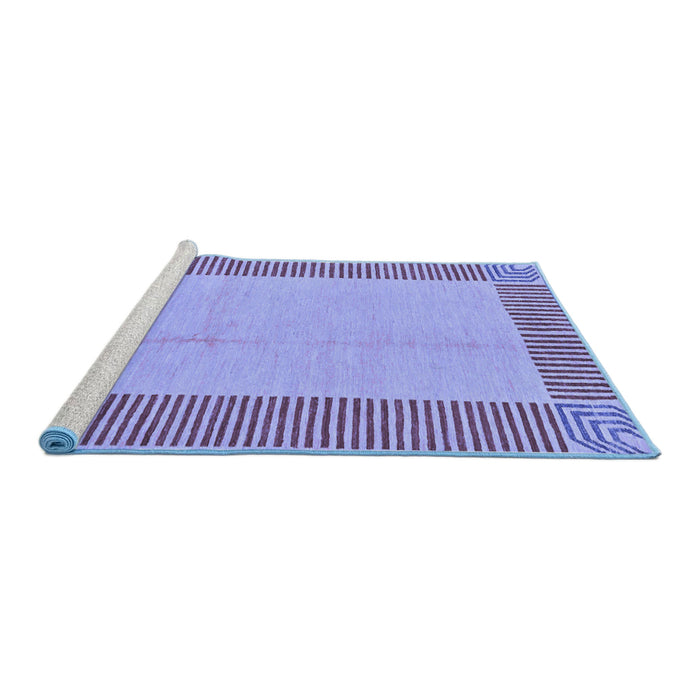 Sideview of Machine Washable Abstract Blue Modern Rug, wshabs165blu
