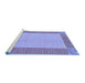 Sideview of Machine Washable Abstract Blue Modern Rug, wshabs165blu