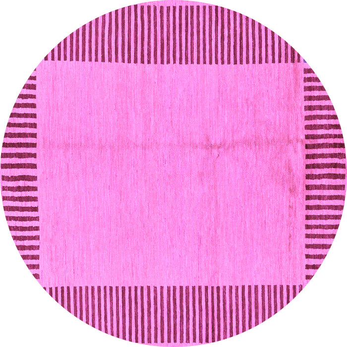 Round Machine Washable Abstract Purple Modern Area Rugs, wshabs165pur