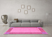 Machine Washable Abstract Pink Modern Rug, wshabs165pnk