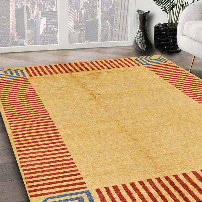 Machine Washable Abstract Orange Rug in a Family Room, wshabs165