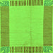 Square Machine Washable Abstract Green Modern Area Rugs, wshabs165grn