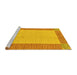 Sideview of Machine Washable Abstract Yellow Modern Rug, wshabs165yw