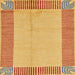 Square Machine Washable Abstract Orange Rug, wshabs165