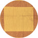 Round Abstract Brown Modern Rug, abs165brn