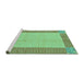 Sideview of Machine Washable Abstract Turquoise Modern Area Rugs, wshabs165turq