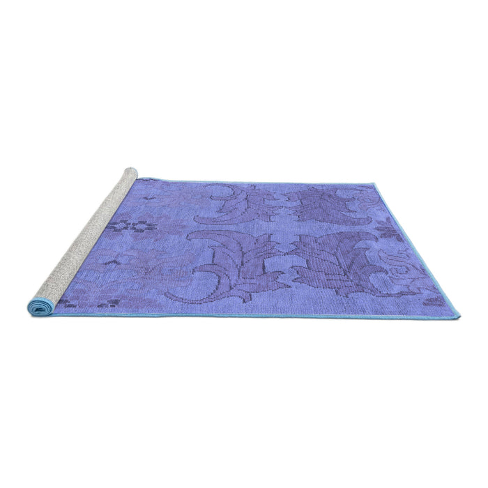 Sideview of Machine Washable Abstract Blue Modern Rug, wshabs1660blu