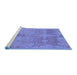 Sideview of Machine Washable Abstract Blue Modern Rug, wshabs1660blu