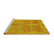 Sideview of Machine Washable Abstract Yellow Modern Rug, wshabs1660yw