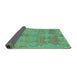 Sideview of Abstract Turquoise Modern Rug, abs1660turq