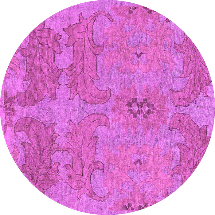 Round Machine Washable Abstract Purple Modern Area Rugs, wshabs1660pur