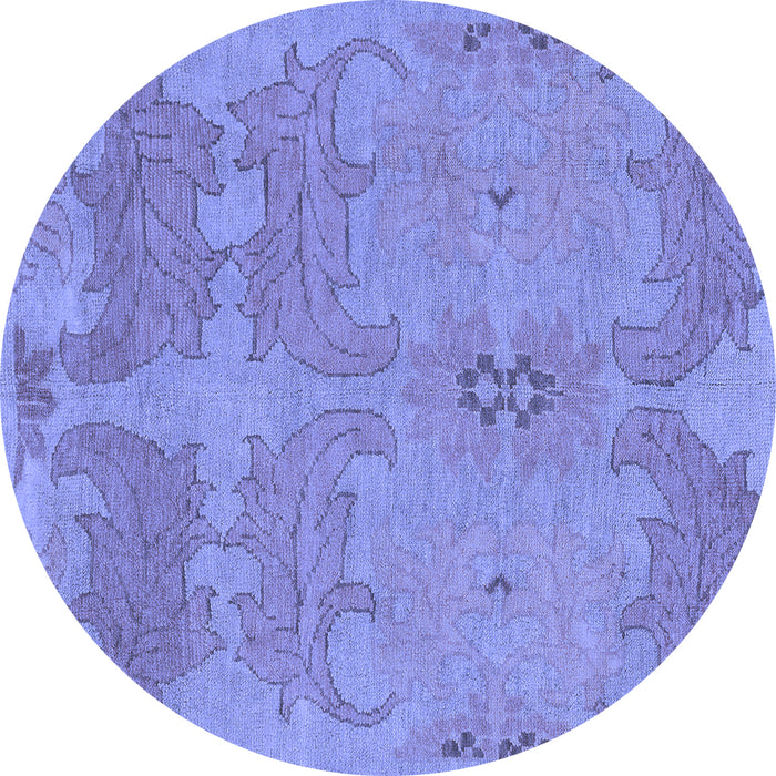 Round Abstract Blue Modern Rug, abs1660blu
