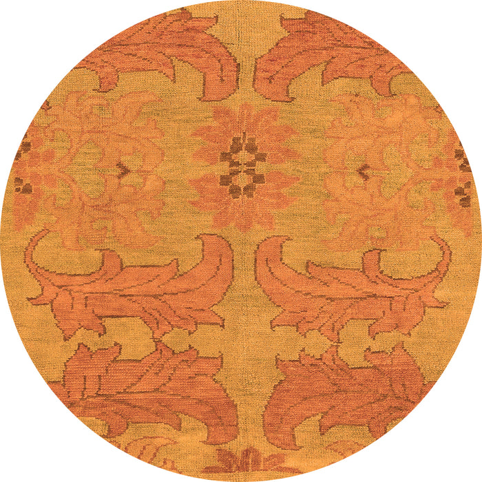Round Abstract Orange Modern Rug, abs1660org
