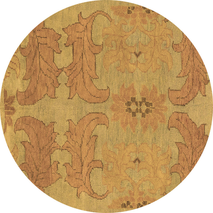 Round Abstract Brown Modern Rug, abs1660brn