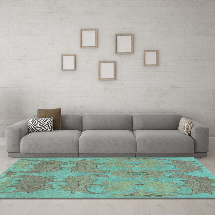 Machine Washable Abstract Light Blue Modern Rug in a Living Room, wshabs1660lblu